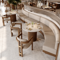 Ensemble de tables et fauteuils de restaurant commercial, table de salle à manger en pierre de roche, table de café de qualité supérieure, personnalisable.