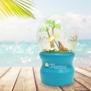 Beach Scene Snow Globes Ocean Sea Snowball With Sparkling Glitter Collectible Novelty Ornament For Home Decor Birthday Christmas