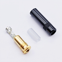 Connecteur de câble audio DIY Globaltone 3,5 mm (1/8 po) 2 broches stéréo TRS femelle plaqué or cuivre (noir nickelé) pour
