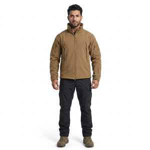 2026 Men's Lightweight Waterproof <b>Canvas</b> Soft Shell Tactical Jacket with Stand Collar Hooded Front Logo-Autumn New Arrival - Product Image 1