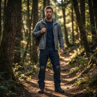 Pantalon cargo robuste sur mesure pour homme, grande taille, taille mi-haute, multi-poches, avec genouillères brodées, tricoté, décontracté