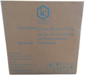 Intexca chúng tôi thiết kế hiện đại 2 tầng gỗ rắn 360 ° xoay Kệ sách có thể xếp chồng lên nhau Kệ Sách sắp xếp cho phòng ngủ gia đình văn phòng - Product Image 5