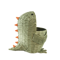 Panier de rangement en papier tissé à la main, boîte de rangement domestique, bureau, poubelle, chambre d'enfants, jouets, forme de dinosaure