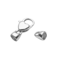 Vente en gros de fermoirs de bijoux en argent sterling 925 plaqué or, pendentifs cœur, colliers avec pierres précieuses et fermoirs mousquetons