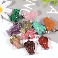 Pendentif en cristal naturel de 15x20 mm, pierre précieuse sculptée en ange, énergie de guérison, équilibrage des chakras spirituels, fabrication de bijoux, breloques, cadeau