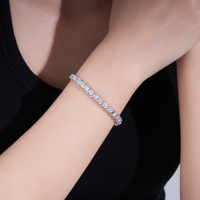 Pulsera de Moissanita con Eslabones en Forma de S, Plata de Ley 925, Diseño Ondulado y Brillante para Mujer