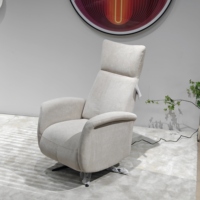 Fauteuil inclinable rotatif en bois blanc moderne avec chargeur USB pour hôtel et appartement, fabriqué par OEM
