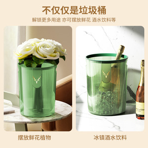 Waste Bin Cylindrical Big Size Transparent Indoor Kitchen Bathroom Office Use - Product Image 4
