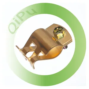 High Standard Copper Alloy Clamps To Connect Green-Yellow Cable Conductor with Earth Rod Warning Tag