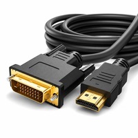 Câble de jeu HDTV haute vitesse 1080P 60Hz vers DVI-D avec double verrouillage à vis pour PC de bureau, GPU, e-sport, double moniteur