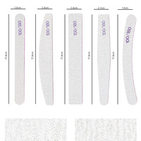 Limes à ongles grises double face en vrac, grain 100/180, bandes de polissage pour salon, fournitures professionnelles de manucure et de soin des ongles