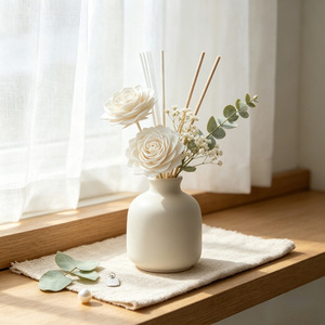 Livraison directe |   Plusieurs styles disponibles, diffuseurs de parfum en fleurs de Sola de 8 cm, fleurs en bois de Sola, décoration d'intérieur, fleurs séchées - Product Image 3
