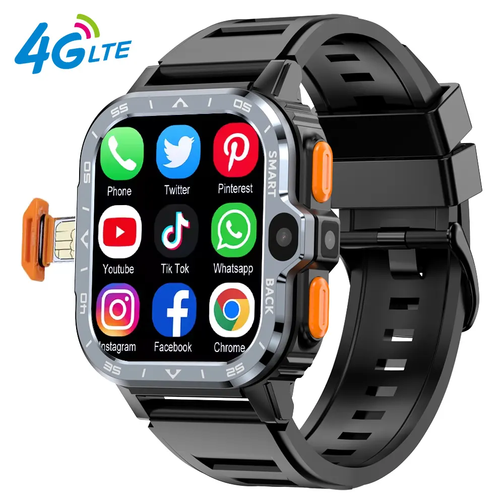 2024 Pgd Android Telefoongesprek Smartwatch 4G 5G Sim Kaart Dual Chip Wifi Gps Tracker Video Call Smart Watch Met Dual Camera