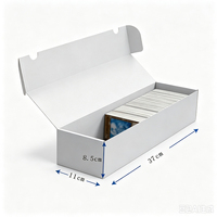 Boîte de rangement personnalisée blanche pour cartes à collectionner avec couvercle rabattable, organisateur en carton pour cartes TCG, jeux sportifs et cartes de collection