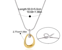 Collier pendentif irrégulier bicolore hypoallergénique étanche en acier inoxydable plaqué or 18 carats avec chaîne serpent pour femme