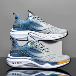 <strong>New</strong> Spring Striped Lace-Up Running Shoes Breathable Cushioned Sole PVC Outsole Cotton Lining Lightweight Sports Sneakers - Product Image 1