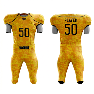 Meilleures ventes : Uniforme de football américain imprimé par transfert thermique, grande taille, dernier style, manches courtes, 100 % polyester respirant - Product Image 1