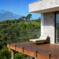 Fabricant de balustrades en verre sans cadre sur mesure, système de clôture de piscine avec poteaux en acier inoxydable, garde-corps de sécurité pour escaliers extérieurs