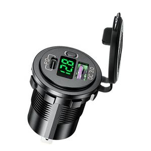 ON/<span class=keywords><strong>Off</strong></span> charge rapide de voiture chargeur de téléphone portable de voiture PD + QC3.0 12V/24V double chargeur USB prise de chargeur de voiture - Product Image 1