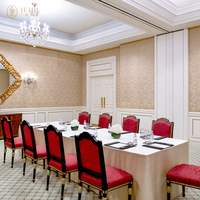 Vente en gros de chaises modernes pour conférence d'événement de mer chaises d'hôtel empilables en acier inoxydable doré à vendre