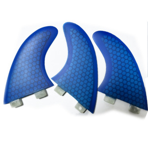 Aletas de Cola para Tabla de Surf LCO-STOPRT, Modelo Honeycomb de Fibra de Vidrio Azul Future, Juego de 3 Aletas para Surf de Alto Rendimiento - Product Image 4