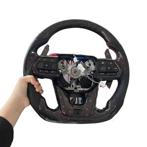 Volant sport en fibre de carbone forgée avec palettes de commande LED à 3 branches de 40 mm pour Land Cruiser LC 300 200 70 80 <span class=keywords><strong>100</strong></span> Series - Product Image 2