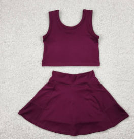 Conjunto deportivo de verano para niñas pequeñas, falda de yoga - Product Image 2