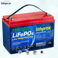Batterie à décharge profonde 12V 120AH Grade A Haute Tension LiFePO4 Chauffée Marine RS485 Smart BMS Prise Anderson CE RoHS IP67 OEM ODM