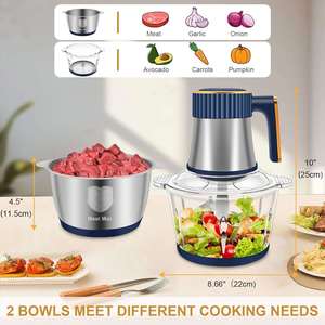 Picadora de Alimentos 10 en 1, Molinillo de Carne Eléctrico Portátil de Acero Inoxidable, Mini Trituradora Manual de Verduras y Ajo de 2.1-3L para RV/Gas - Product Image 5