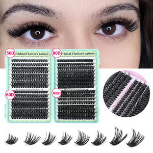 Extensions <span class=keywords><strong>de</strong></span> <span class=keywords><strong>cils</strong></span> en PBT véganes à fusion à chaud, 592 bouquets, 50D-100D, grande <span class=keywords><strong>courbure</strong></span>, paquet mixte <span class=keywords><strong>de</strong></span> bouquets individuels, grande capacité - Product Image 3