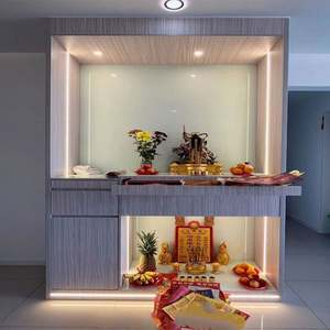 Venta Directa de Fábrica, Panel de Madera Blanco Simple, Mueble para Templo Budista en Casa, Estructura Estable - Product Image 2