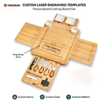 Grande planche à charcuterie et plateau de service en bois écologique personnalisé avec logo, en bambou