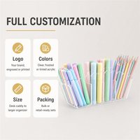 Organisateur de bureau moderne en acrylique ondulé, porte-stylos, 5 compartiments, porte-crayons transparent, salon, bureau, maison, école, papeterie