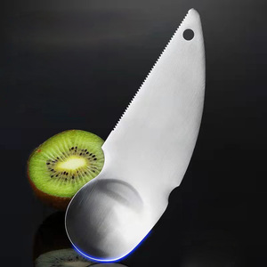 Kiwi Scoop 304 Stainless Steel Thickened Fruit Spoon Toothed Edge For Kiwi Orange Peeler Heavy Duty Household Tool - Product Image 1