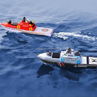 Bateau de pompiers de sauvetage télécommandé 2.4G 8CH 15 KM/H bateau à réaction Rc de Police étanche à grande vitesse avec pistolet pulvérisateur