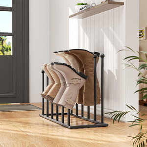 Freestanding <b>Shoe</b> <b>Rack</b> Metal Long Boot <b>Storage</b> <b>Rack</b> For Entryway Minimalist Design 6-10 Pairs Capacity Standing Type - Product Image 1