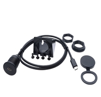Câble d'extension USB Type C 3.0 3.1 mâle vers femelle étanche pour montage sur panneau USB C pour voiture, camion, bateau, moto, tableau de bord, 3 pieds