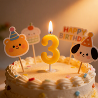 Bougies d'anniversaire colorées en forme de chiffres pour la décoration de gâteaux, idéales pour les fêtes d'enfants et les baby showers