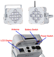 Dj Lights 9x18w RGBWA-UV Flat Par 13200mAh Batterie DMX Sans Fil Uplight LCD affichage WIFI Télécommande Led Lumière pour Parties Scène