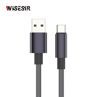 Câble de charge rapide WISESIR 60W PD 1M-3M 3A USB-A vers Type-C en alliage d'aluminium pour iPhone 17/16 Pro Max, ordinateur portable, bureau – En stock