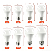 Ampoule LED A60 OEM ODM Marque Privée 3W-24W E26 E27 B22 85-265V 3000K-6500K Faisceau Large 20000H Garantie 5 Ans Éclairage Intérieur
