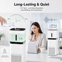 Purificateur d'air et humidificateur combinés avec filtre HEPA de qualité H11, 217 m³/h CADR, fonctionnement silencieux, minuterie, contrôle par application, commande tactile