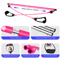 Barre de Pilates kit de barre de gymnastique à domicile ensemble de bandes de résistance équipement d'entraînement de fitness portable