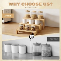 Présentoir à gâteaux en bambou écologique à 3 niveaux pour cupcakes et décoration intérieure