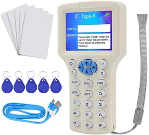 NFC 智能卡 10 频段 RFID 复印机/作家/读者/复制器 125KHz 13.56MHz USB 卡读卡器 + 10 个 UID 卡/钥匙扣