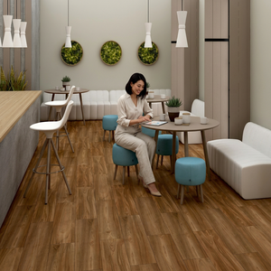 Baldosas de porcelana con aspecto de madera de palisandro de Londres, 20x120 cm, acabado mate tipo madera para interiores contemporáneos - Product Image 6