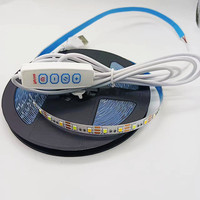 Bande LED flexible 1M/2M/3M DC5V USB SMD2835 120LEDs/m CCT Blanc chaud + Blanc double avec contrôleur