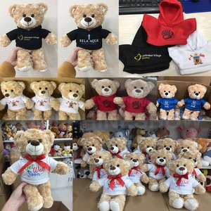 Oso de peluche de <span class=keywords><strong>20cm</strong></span> con logotipo impreso, peluches promocionales, oso de peluche personalizado