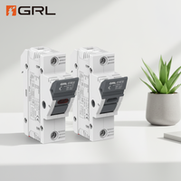 Kotak Sekring GRL Fuse Holder RT18-63 dengan Lampu Indikator 1P 2P 3P 4P 1P+N 3P+N 63A AC690V/400V Cocok untuk Sekring 14x51 Pemasangan Rel DIN