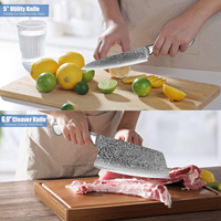 Ensemble de couteaux de chef japonais Tc Damascus, couteau à découper, couteau utilitaire, couteau à désosser pour la cuisine moderne